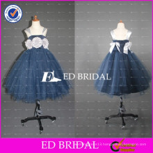 2017 ED Bridal Custom Made Cap Sleeve Sreapless Ball Gown Gery Tulle Flower Girl Dress With Flowers